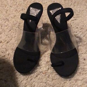 Jeffrey Campbell Mania Clear Toe Loop Sandal